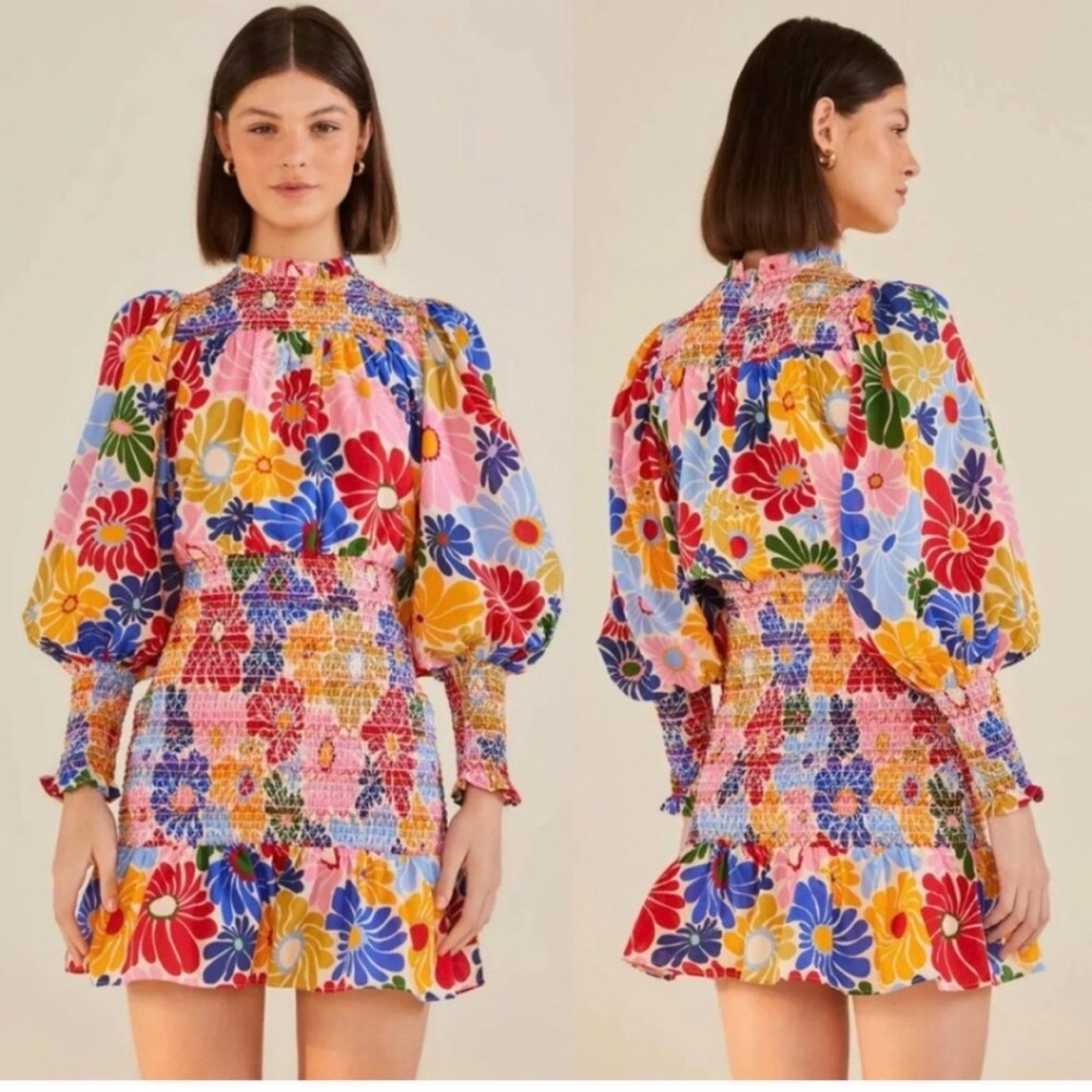 Farm Rio Sunny Daisies Mini Dress